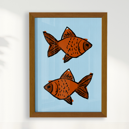 Quadro Gold Fish I por Bruna Miyuki