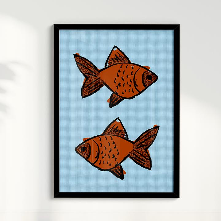 Quadro Gold Fish I por Bruna Miyuki