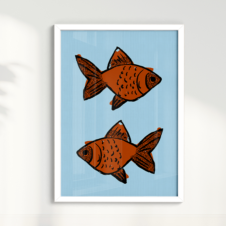Quadro Gold Fish I por Bruna Miyuki