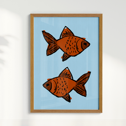 Quadro Gold Fish I por Bruna Miyuki