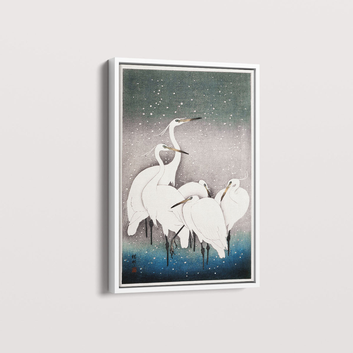 Quadro Grupo de garças arte japonesa de Ohara Koson