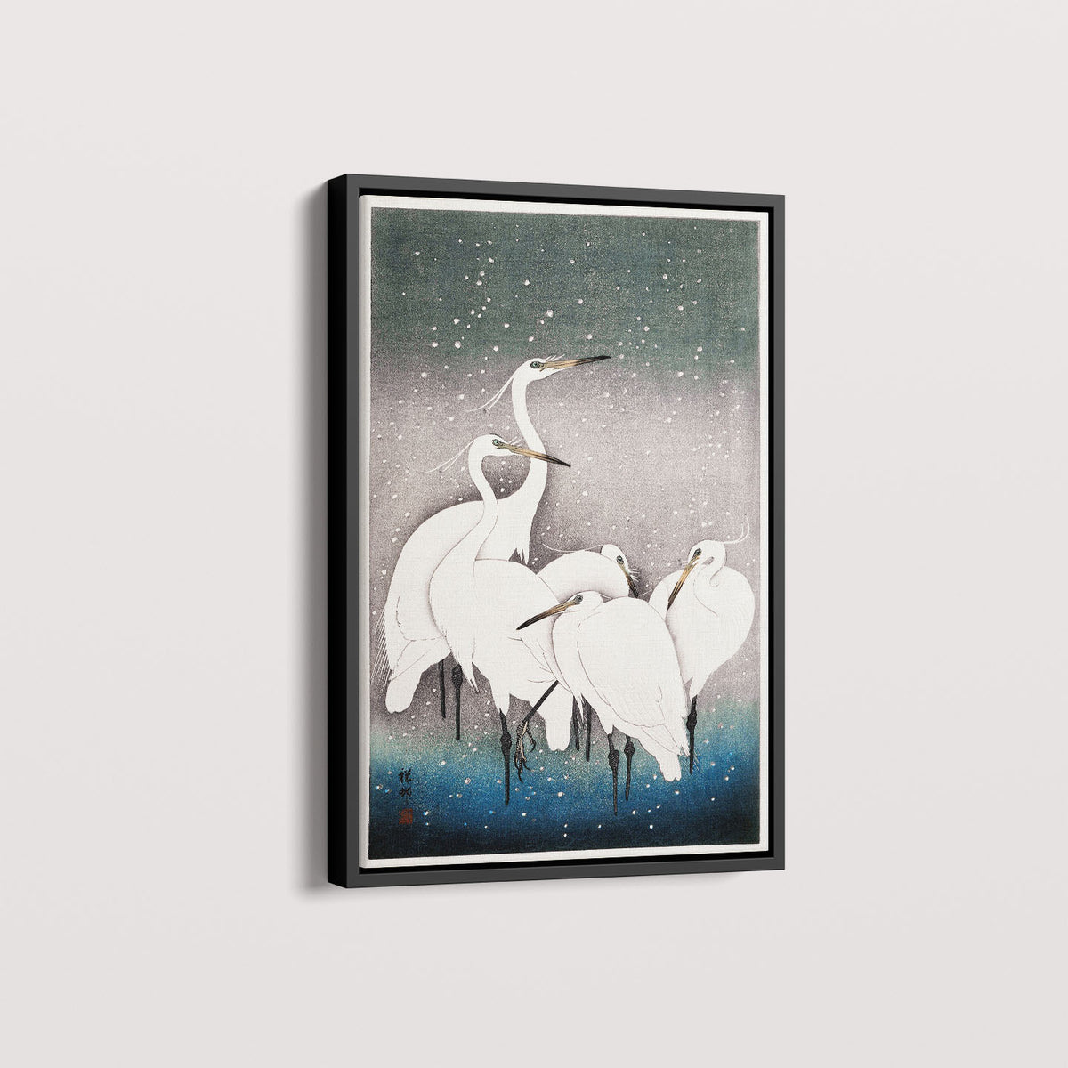 Quadro Grupo de garças arte japonesa de Ohara Koson