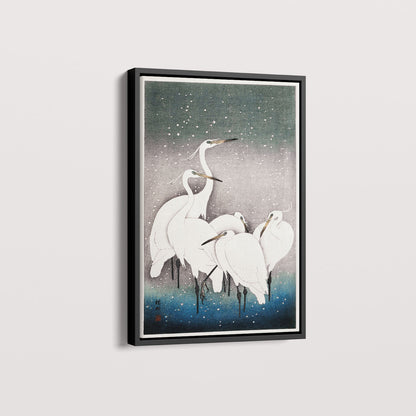 Quadro Grupo de garças arte japonesa de Ohara Koson