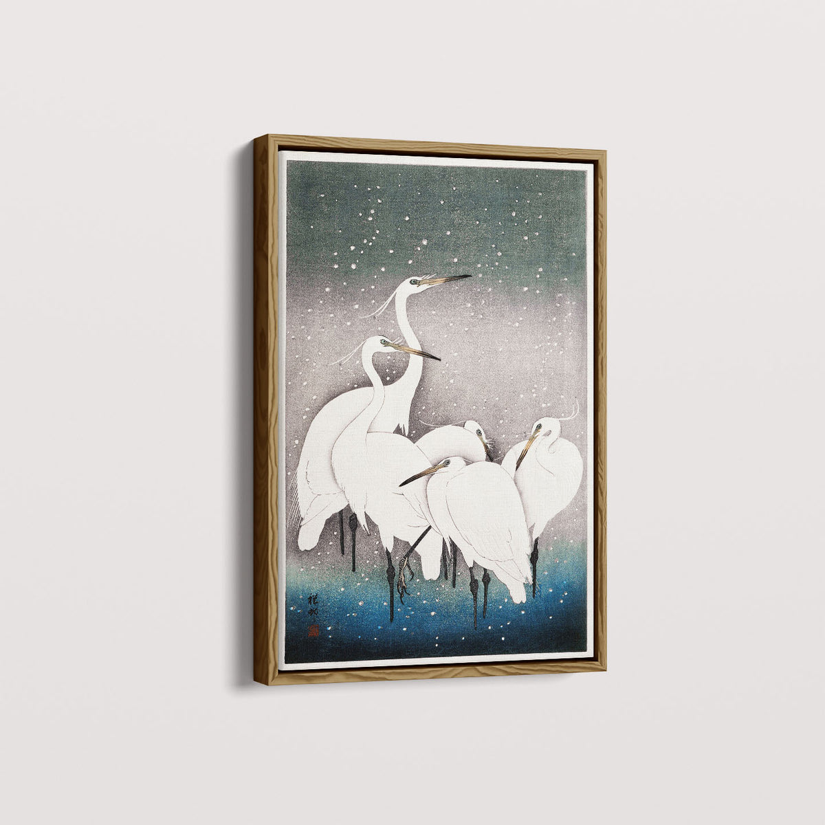 Quadro Grupo de garças arte japonesa de Ohara Koson