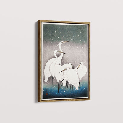 Quadro Grupo de garças arte japonesa de Ohara Koson