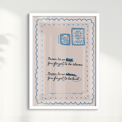 Quadro Kind and Clever por Larissa Lira