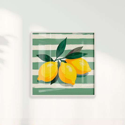 Quadro limão siciliano quadrado I