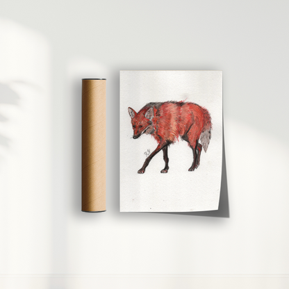 Quadro Lobo Guará por aquarelando