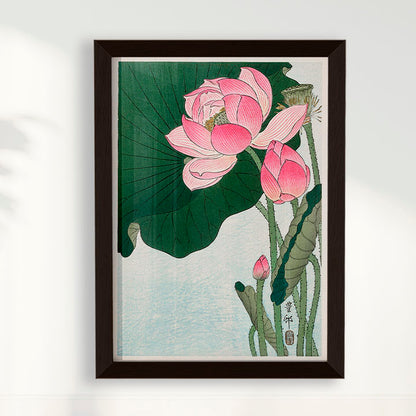 Quadro Blooming lotus flowers por Ohara Koson