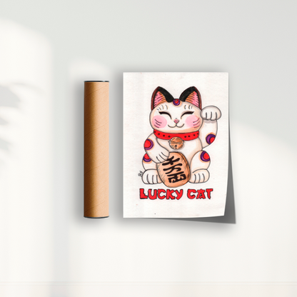 Quadro Lucky Cat por Rayana Karoline