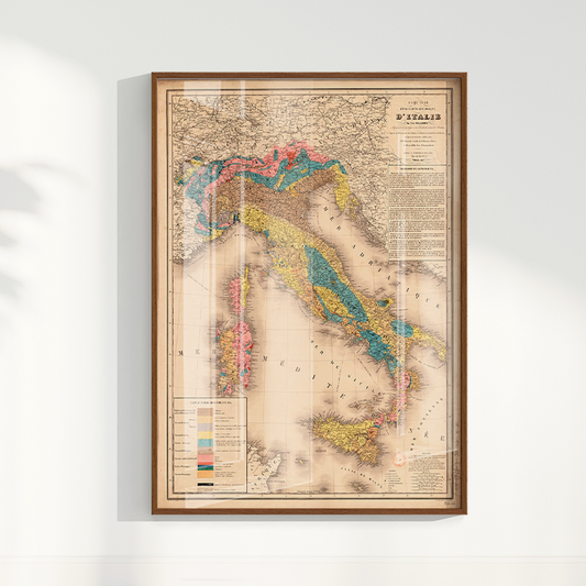 Quadro Mapa Vintage região da Itália