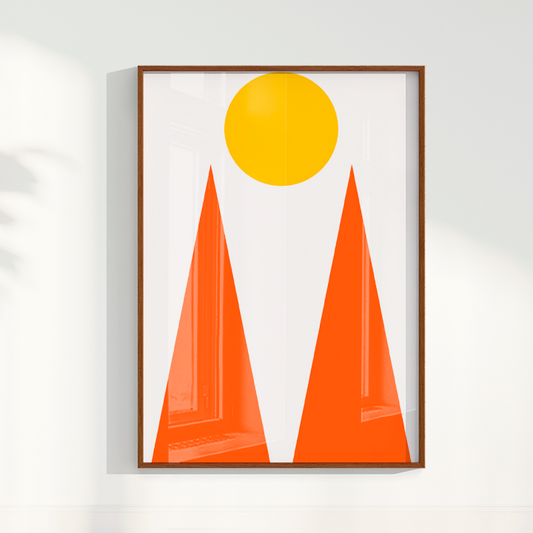 Quadro Geométrico Pôr do sol Montanhas por Flávia Miranda