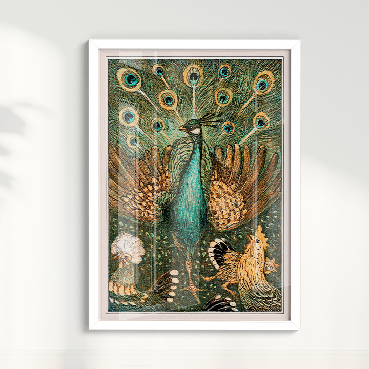 Quadro Pavão vintage