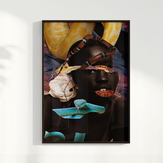 Quadro Snake Glitch por Bruna Carolina