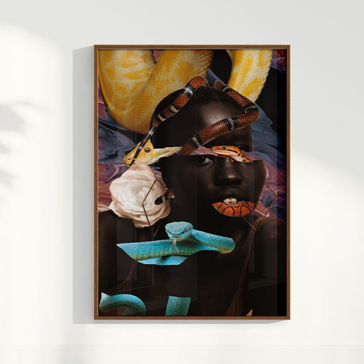 Quadro Snake Glitch por Bruna Carolina