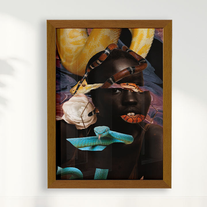 Quadro Snake Glitch por Bruna Carolina