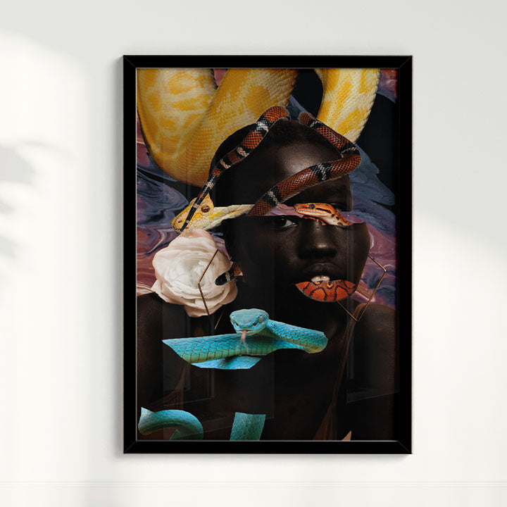 Quadro Snake Glitch por Bruna Carolina