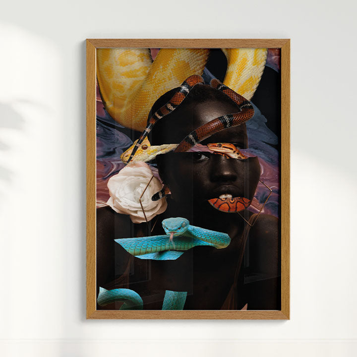 Quadro Snake Glitch por Bruna Carolina
