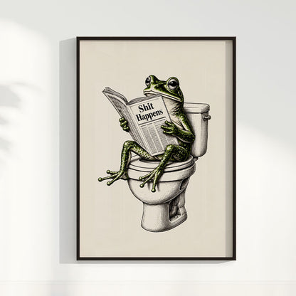 Quadro Sapo no lavabo