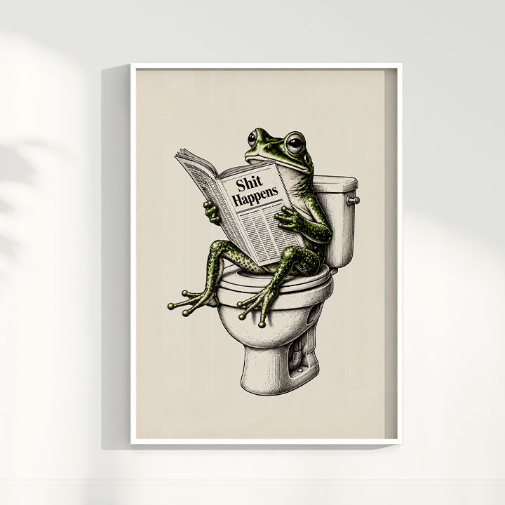 Quadro Sapo no lavabo
