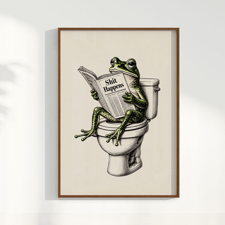Quadro Sapo no lavabo