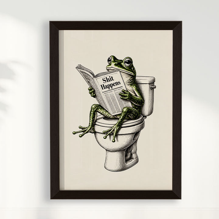 Quadro Sapo no lavabo