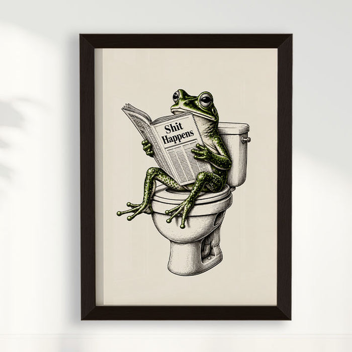 Quadro Sapo no lavabo