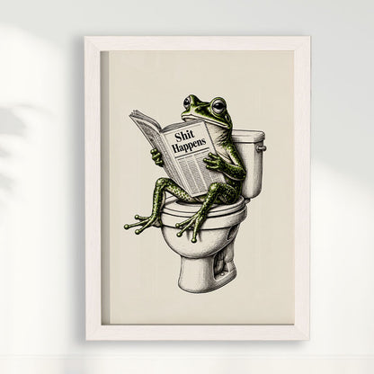 Quadro Sapo no lavabo