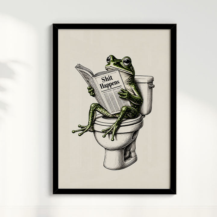 Quadro Sapo no lavabo
