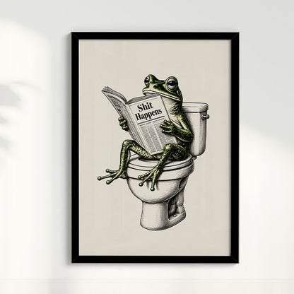 Quadro Sapo no lavabo