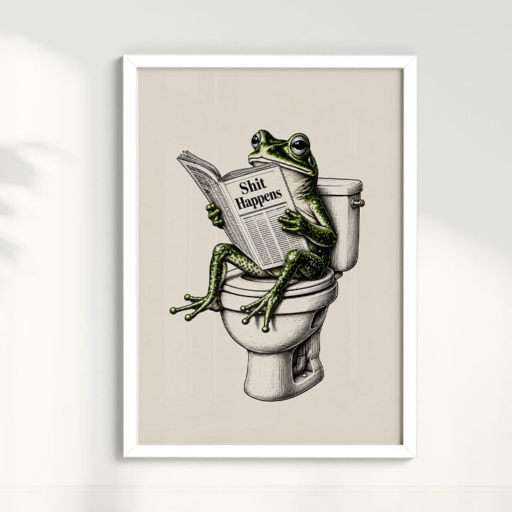 Quadro Sapo no lavabo