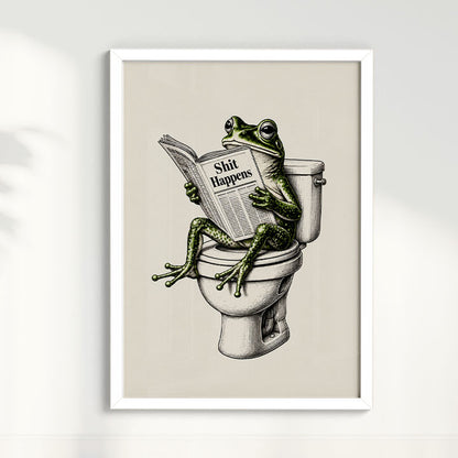 Quadro Sapo no lavabo