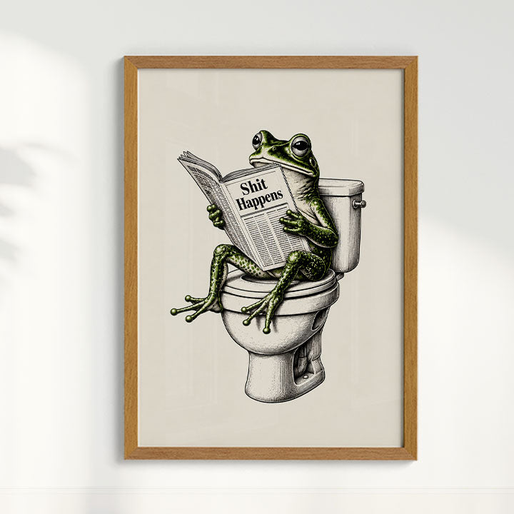 Quadro Sapo no lavabo