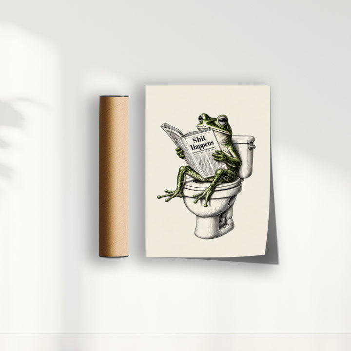 Quadro Sapo no lavabo