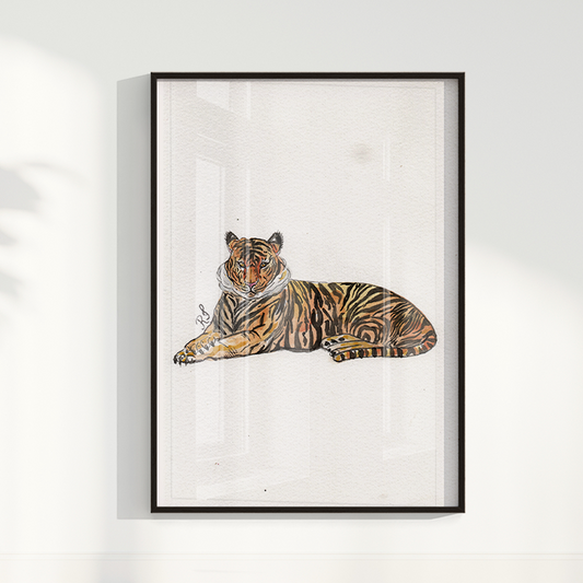 Quadro Tigre por aquarelando