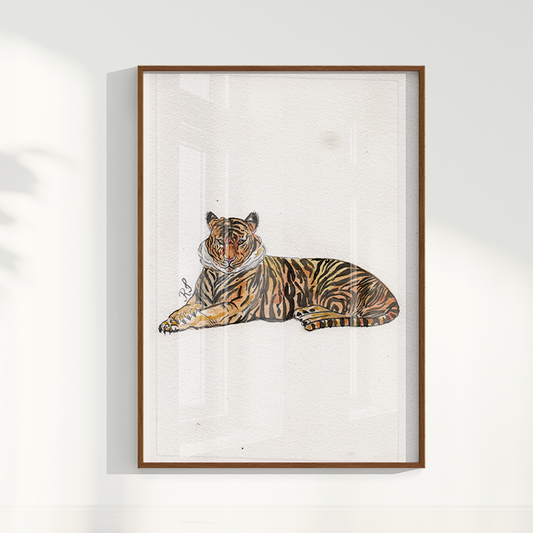 Quadro Tigre por aquarelando