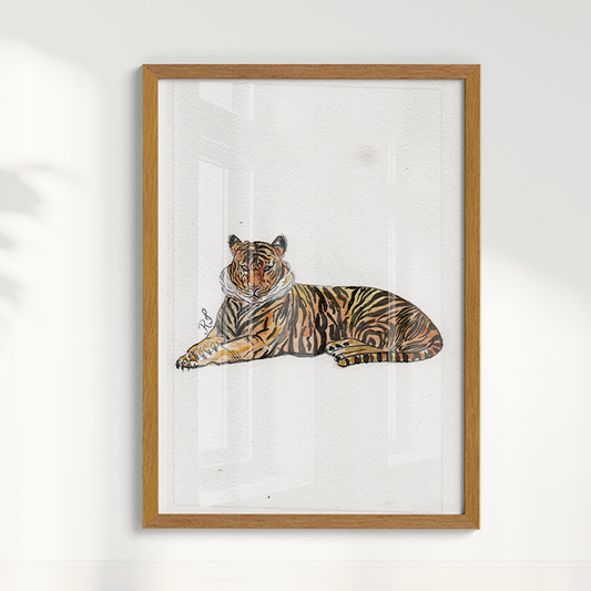 Quadro Tigre por aquarelando