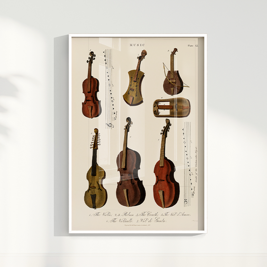 Quadro Violinos Vintage Poster