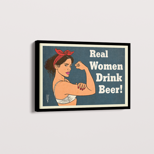 Quadro Real Woman Drink Beer por Thiago Villas Boas