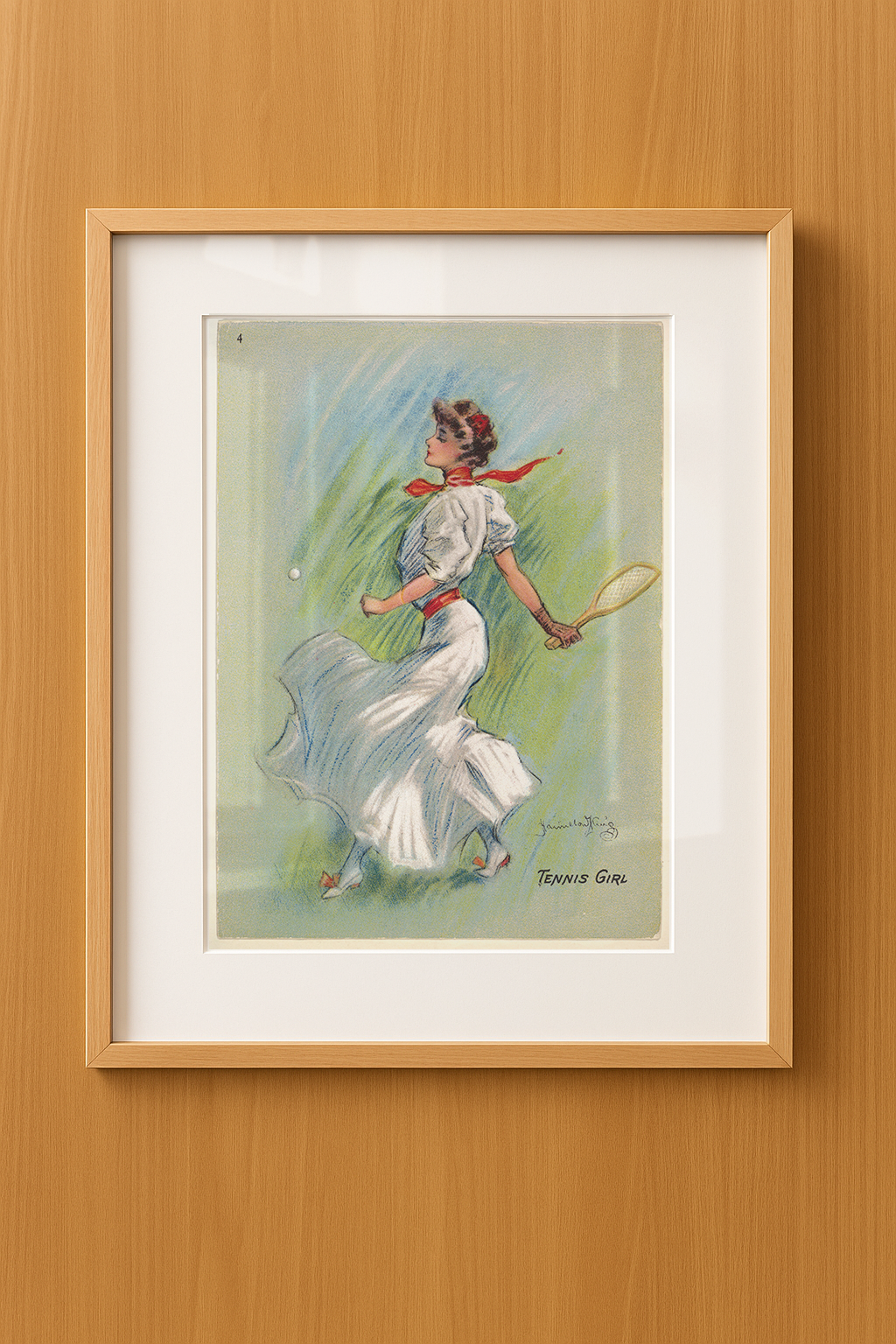 Composição de Quadros Vintage Tennis com Paspatur