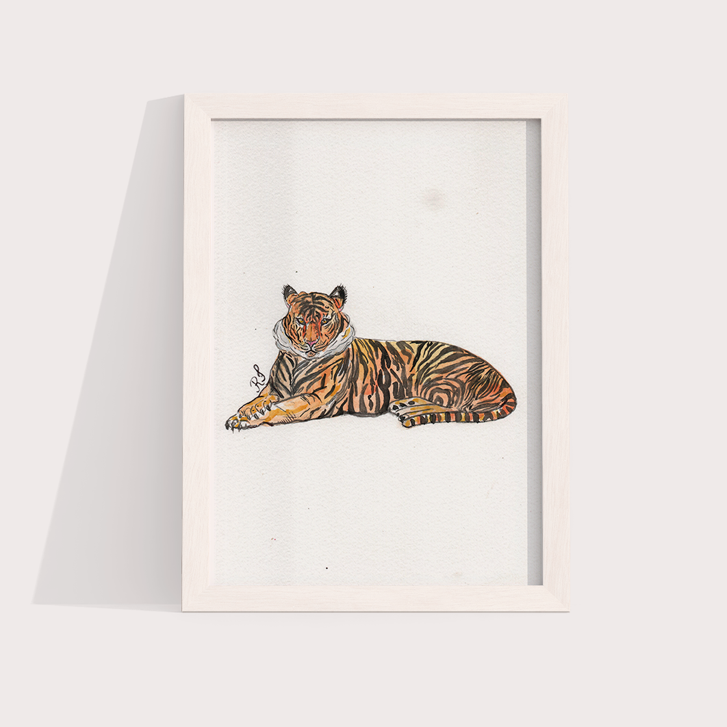 Tigre por aquarelando