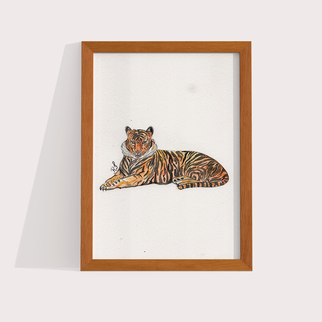 Tigre por aquarelando