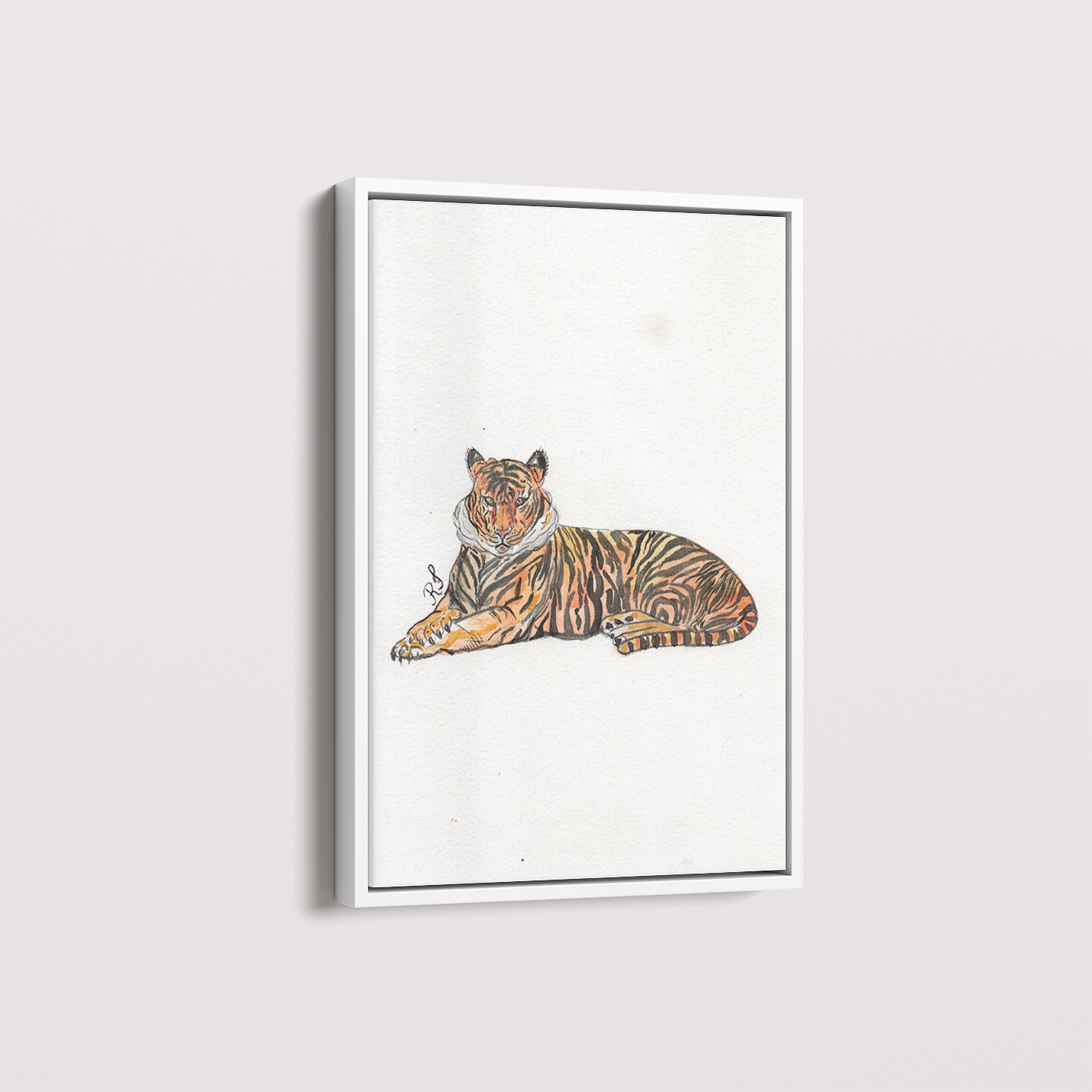 Tigre por aquarelando