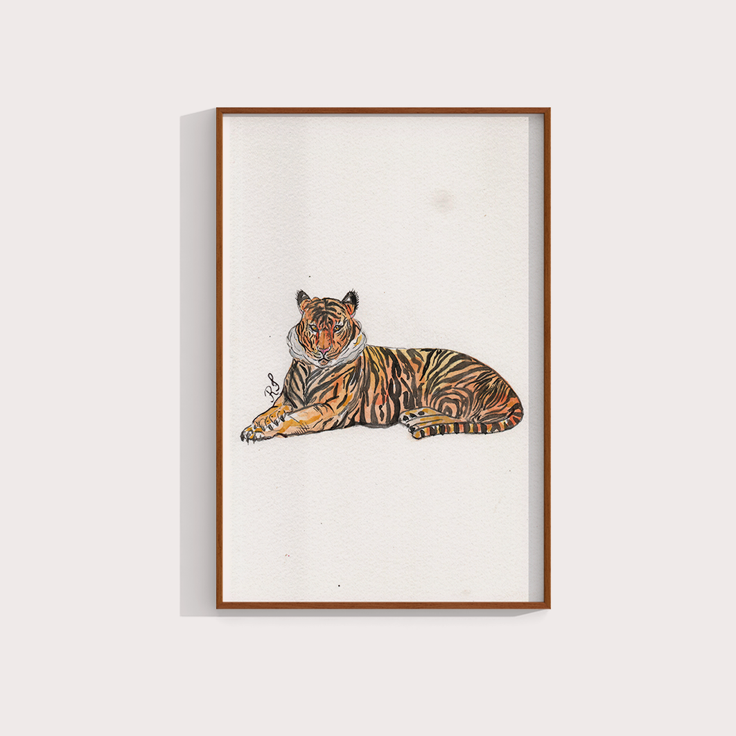 Tigre por aquarelando
