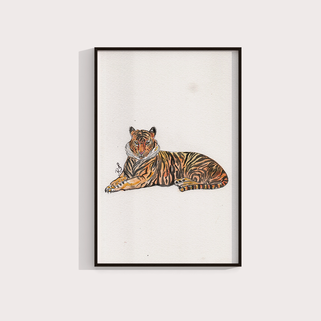 Tigre por aquarelando