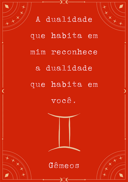 Frase Gêmeos por Joana Petribú - LARTESTUDIO