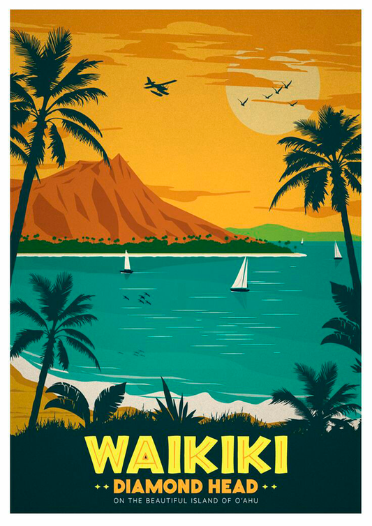 Waikiki Vintage Poster - LARTESTUDIO