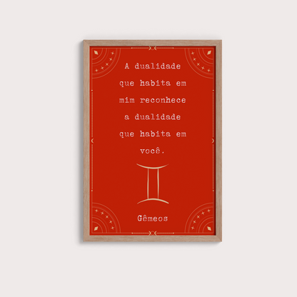Frase Gêmeos por Joana Petribú - LARTESTUDIO