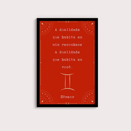 Frase Gêmeos por Joana Petribú - LARTESTUDIO